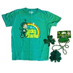 Tee Luv Retro Green Lucky Charms TShirt and Accessories Lot